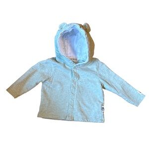 Rabbit + Bear light green Hooded Jacket with Bear Ears 6-9m